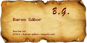 Baros Gábor névjegykártya