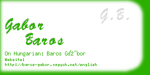 gabor baros business card